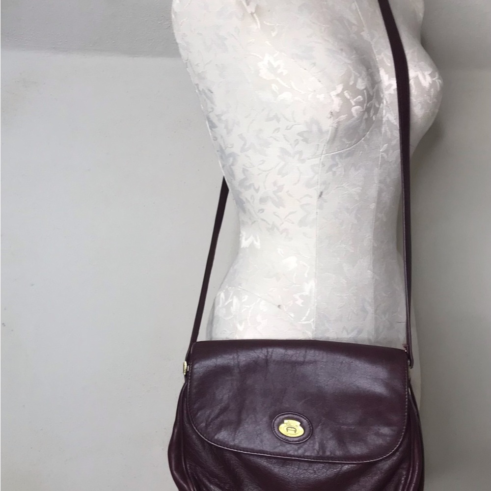 Etienne Aigner Oxblood Burgundy Leather Shoulder Purse